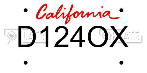 D124OX California License Plate