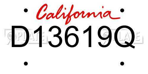 D13619Q California License Plate