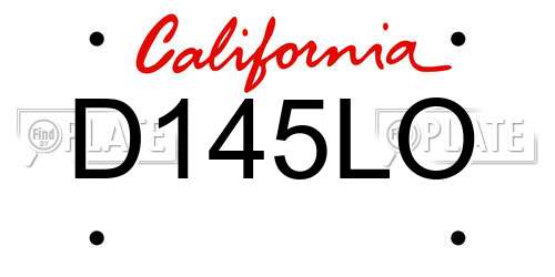 D145LO California License Plate