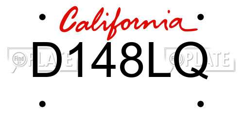 D148LQ California License Plate