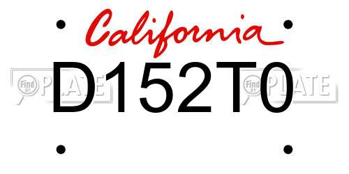 D152T0 California License Plate