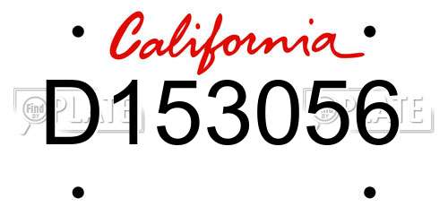 D153056 California License Plate