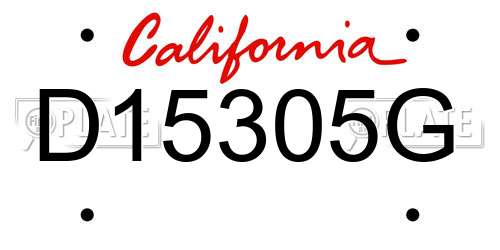 D15305G California License Plate