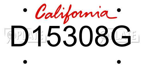 D15308G California License Plate