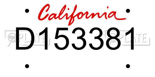 D153381 California License Plate