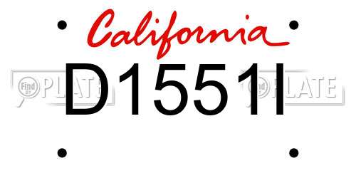 D1551I California License Plate