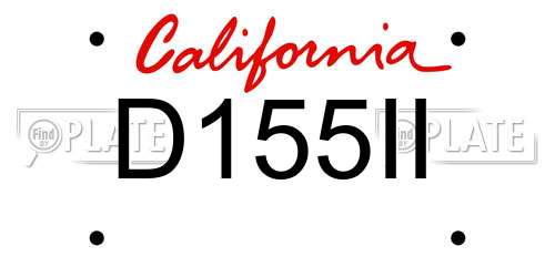 D155II California License Plate