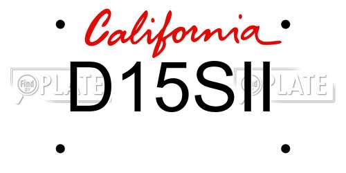 D15SII California License Plate