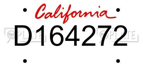 D164272 California License Plate