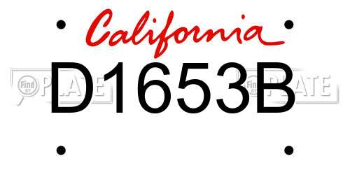 D1653B California License Plate