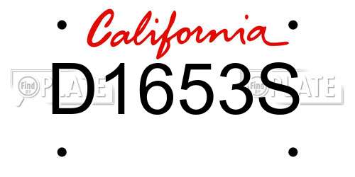 D1653S California License Plate