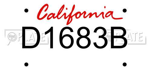 D1683B California License Plate