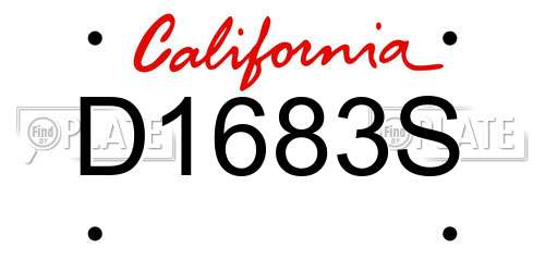 D1683S California License Plate