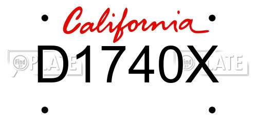 D1740X California License Plate