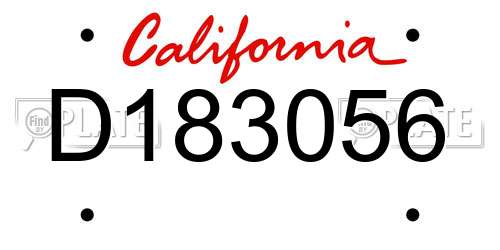 D183056 California License Plate