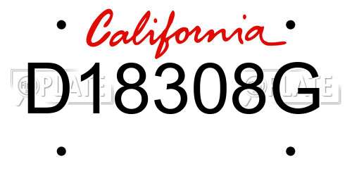 D18308G California License Plate