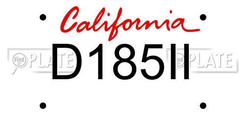 D185II California License Plate