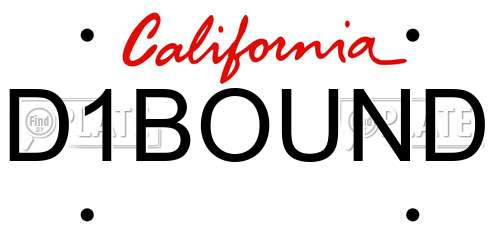 D1BOUND California License Plate