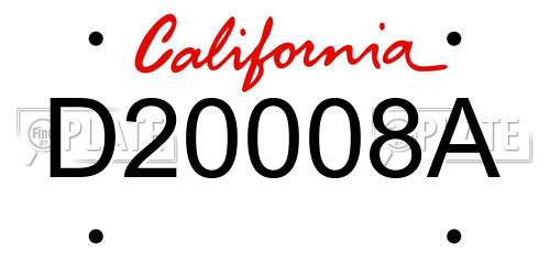 D20008A California License Plate