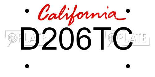 D206TC California License Plate