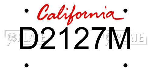 D2127M California License Plate