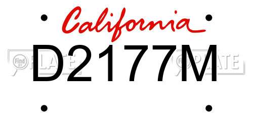 D2177M California License Plate