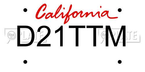 D21TTM California License Plate