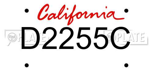 D2255C California License Plate