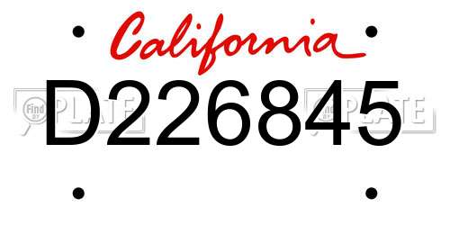 D226845 California License Plate