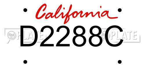 D2288C California License Plate