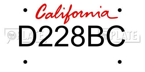 D228BC California License Plate