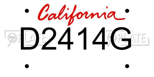 D2414G California License Plate