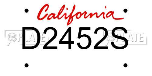 D2452S California License Plate