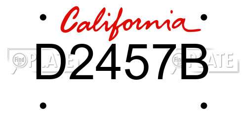 D2457B California License Plate