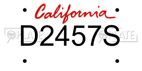 D2457S California License Plate