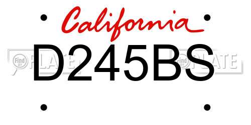 D245BS California License Plate