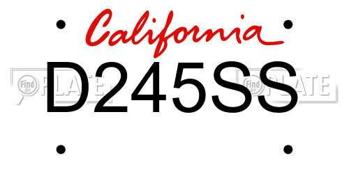 D245SS California License Plate