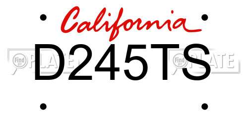D245TS California License Plate