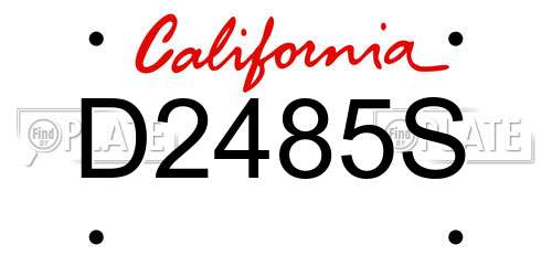 D2485S California License Plate
