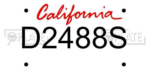 D2488S California License Plate