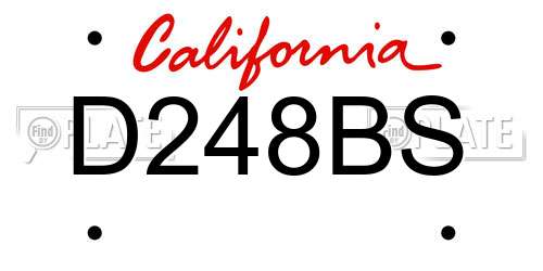 D248BS California License Plate
