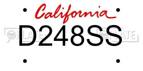 D248SS California License Plate