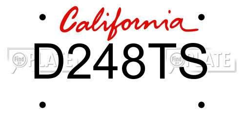 D248TS California License Plate