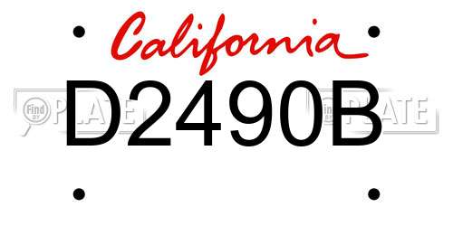 D2490B California License Plate