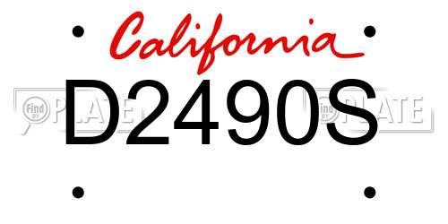 D2490S California License Plate