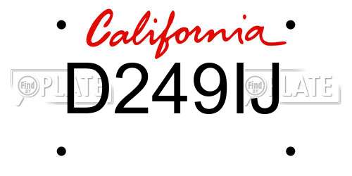 D249IJ California License Plate