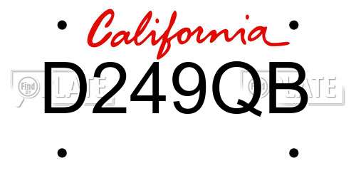 D249QB California License Plate
