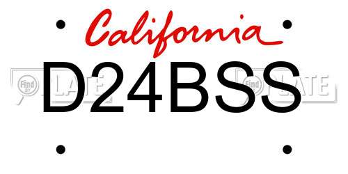 D24BSS California License Plate