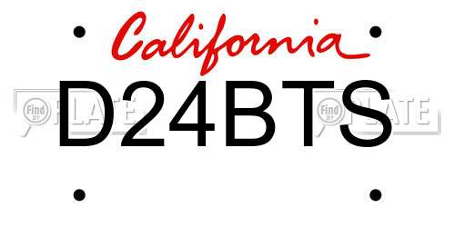 D24BTS California License Plate