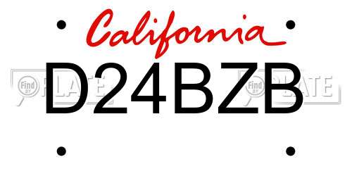 D24BZB California License Plate